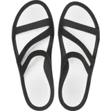 Sandalias Crocs Swiftwater color azul marino con suela blanca y diseño de tiras flexibles.