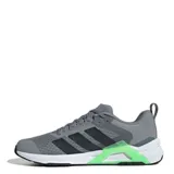 Championes Adidas Dropset Control, color gris con detalles en negro y verde.