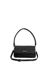 Cartera de hombro o cruzada Hush Puppies, confeccionada en ecocuero con diseño trenzado. Cuenta con cierre de solapa, bolsillo interior con cierre y correa ajustable y desmontable.