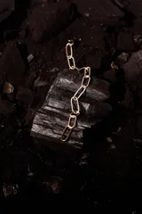 Pulsera de plata 925 con eslabones rectangulares y medida regulable.