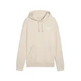 Canguro con capucha y bolsillo frontal tipo canguro, color beige. Presenta un pequeño logo de Puma Athletics bordado en el pecho y detalles de líneas blancas en los puños.