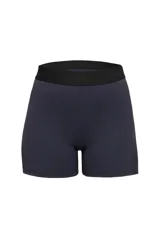 Calza corta de lycra color azul marino, de tiro alto y compresión media.