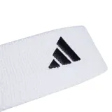 Cinta para el pelo Adidas color blanco con logo bordado en negro.