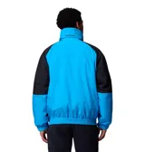 Campera técnica Columbia de la colección Iconos, con diseño bicolor en azul y negro. Cuenta con tecnología Omni-Tech impermeable y transpirable, cierre frontal con solapa, cuello alto, bolsillos frontales con cierre y puños ajustables. Incluye un forro interior reversible con aislamiento sintético.