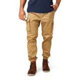 Pantalon cargo color tostado, con cintura y puños elásticos. Cuenta con bolsillos laterales tipo cargo, bolsillo para celular y bolsillo trasero para herramientas.