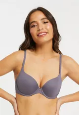 Soutien de lycra color violeta, con aro y copa preformada. Breteles fijos con largo regulable.