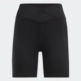 Calza corta de ciclismo Reebok de tiro alto para mujer, color negro. El tejido RBK-DRY absorbe el sudor.