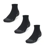 Pack de tres pares de medias deportivas Under Armour Performance Tech, color blanco con detalles en gris.