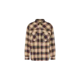 Camisa de manga larga Dsquared2 con estampado a cuadros en tonos beige, rojo y azul oscuro, corte clásico y bolsillos frontales con solapa.