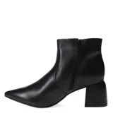 Botas de caña corta Bottero, confeccionadas en cuero metalizado color plateado, con punta fina y taco cuadrado bajo.