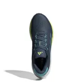 Championes de running Adidas Supernova Stride 2, color azul petróleo con detalles en verde menta y amarillo.