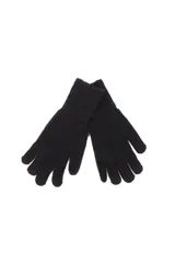 Guantes de tejido de punto acanalado, color negro, con puño elástico.