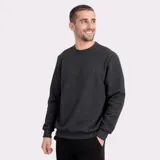 Buzo deportivo de cuello redondo, manga larga con puños elásticos y ruedo acanalado. Presenta un pequeño logo bordado en el pecho.