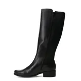 Bota de caña alta marca Bottero, confeccionada en cuero negro con diseño de silueta clásica, punta redondeada y taco bajo cuadrado.