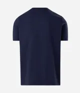 Remera marrón de corte slim, cuello redondo y manga corta, con textura acanalada vertical.