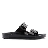 Sandalias Birkenstock Arizona Eva de goma color negro, con dos correas ajustables con hebilla.