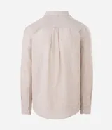 Camisa de manga larga Marfinno con cuello camisero y abotonadura frontal, confeccionada en tejido plano de lino y algodón.