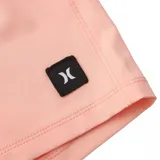 Bermuda de baño color azul marino, con cintura elástica ajustable mediante cordón y pequeño logo de marca en la parte inferior de la pierna izquierda.