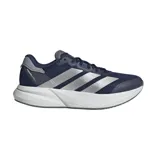 Championes de running Adidas Duramo Speed 2, color azul marino con detalles plateados y suela blanca.