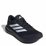 Championes de running Adidas Runfalcon 6 M, de color negro con las clásicas tres tiras laterales en blanco y suela con amortiguación Cloudfoam.