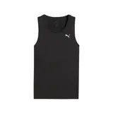 Musculosa deportiva Puma de color negro, con cuello redondo y el logo de la marca estampado en blanco en el pecho.