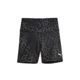 Short deportivo ajustado tipo ciclista de Puma, con estampado animal print en tonos negros y grises, tiro alto y el logo de la marca en blanco.