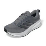 Championes de running adidas Response Pace color gris con entresuela blanca y diseño de tres tiras laterales.