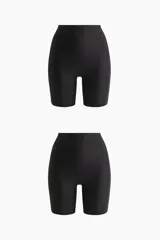 Pack de dos culottes moldeadores de tiro alto confeccionados en microfibra lisa. Presentan un diseño de corte láser para un acabado invisible bajo la ropa y refuerzo interior para mayor comodidad.