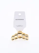 Pinza dorada para el pelo con forma de eslabones de cadena.