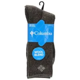 Pack de dos pares de medias Columbia de caña media, confeccionadas en mezcla de lana, con diseño jaspeado en color gris oscuro y logo de la marca bordado en la parte inferior.