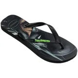 Ojotas Havaianas negras con diseño estampado de Batman y el Joker.