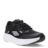 Championes Umbro Icon Lady, color negro con suela blanca, ideales para running o uso casual. Presentan el logo de Umbro en blanco en el lateral y en la lengüeta.