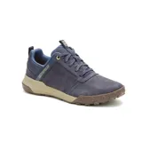 Sneakers Caterpillar modelo Hex Ready Lo, color azul con suela beige y marrón, con pasadores de cordones y la inscripción "Caterpillar" en el lateral.