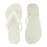 Chanclas Havaianas modelo Slim de color tostado con tiras finas metálicas.