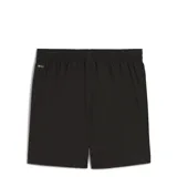 Short deportivo negro de poliéster con cintura elástica y logo Puma estampado en blanco.