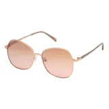 Lentes de sol Teresa Calandra modelo Helen color moka, con armazón metálico dorado y cristales degradados en tonos rosados.