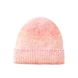 Gorro de lana tejido a punto, color rosa con jaspeado en tonos claros.