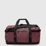 Bolso duffel de viaje color bordó con detalles en negro. Cuenta con correas de mano, correas ajustables, cierres reforzados y base resistente al agua.