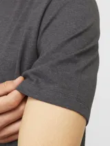 Remera de manga corta y cuello redondo con corte regular, confeccionada en tejido de jersey con efecto melange bicolor.