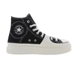 Championes Converse Chuck Taylor All Star Construct de caña alta, color negro y blanco, con plataforma y logo de la marca en el lateral.