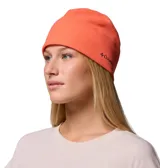 Gorro polar Columbia Trail Shaker de color naranja, confeccionado con tejido polar y tecnología termorreflectante Omni-Heat. Presenta el logo de la marca bordado en contraste en el lateral.