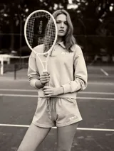 Buzo polo deportivo Prince bordado en menta con logo en blanco. Fabricado con 100% algodón, preencogido y de calce holgado con largo corto.