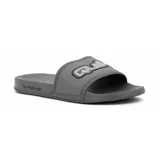 Sandalias Quiksilver modelo Venice para hombre, de diseño deslizante color gris con tira ancha que incluye el logo de la marca en relieve.