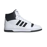 Zapatillas Adidas Turnaround Mid de caña alta, color blanco con detalles en negro, con las tres tiras características de la marca en los laterales.