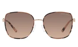 Lentes de sol Michael Kors modelo 1129J col 110813, con montura cuadrada de acetato color carey y lentes marrones degradadas.