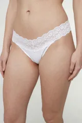 Bombacha tipo colaless de microfibra con cintura de puntilla. Diseño de tiro medio y terminaciones sin costuras.