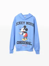Canguro hoodie celeste con estampado de Mickey Mouse y texto "Original Since 1928".