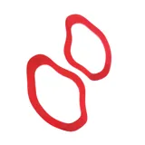 Par de aros colgantes de acrílico amarillo con forma orgánica irregular.