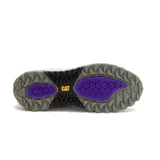 Championes de diseño retro inspirados en los años 80 y 90, modelo Trigen Mesh de Caterpillar. Confeccionados en ante, microfibra y malla, presentan una combinación de colores gris, blanco y detalles en violeta y negro. Cuentan con suela de goma resistente y entresuela de EVA ligera.
