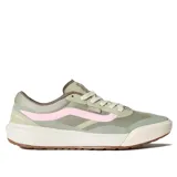 Championes deportivos Vans Ultrarange 2.0 Rw de caña baja, color verde con la clásica franja lateral en tono rosado y suela de goma blanca.